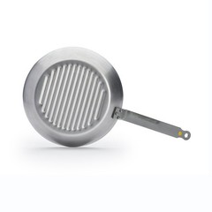 De Buyer 10.25″ Mineral B Carbon Steel Grill Pan for Grilling & Browning Meat
