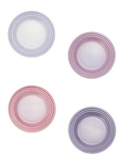 Le Creuset 17cm appetizer Plate Set of 4 Bluebell Purple Pink Blossom Pastel NIB