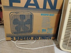 Box Fan Vintage Lakewood 20″ MCM Kmart Metal 3rd Gen Plastic D Blade 3 Speed