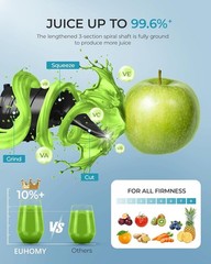 Cold Press Juicer 6.5 Extra Large Feed Chute Juicer Machines Hands Free 350W
