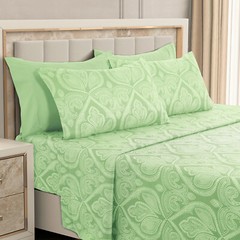 Luxury Deep Pocket 6 Piece Bed Sheet Set 1800 Series Hotel Comfort Paisley Sheet