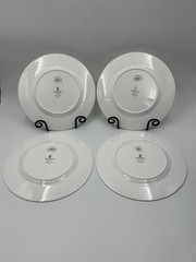 Waterford Fine China Kilbarry Platinum 10 3/4” Dinner Plates Set 4 White Japan