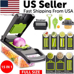 12-In-1 Vegetable Fruit Chopper Cutter Food Onion Veggie Dicer Slicer Kitchen
