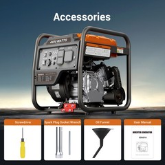4000-Watt Portable Inverter Generator, Gas Powered Generator for Emergency Home