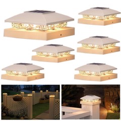 6/12/18Pack Solar Post Cap Light For 4×4 Outdoor Waterproof LED Deck Fence Light