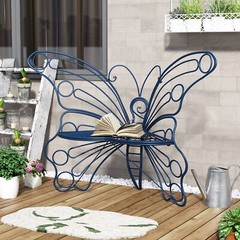 Butterfly Garden Bench Seat Outdoor Yard Path Patio Porch Deck Furniture Navy