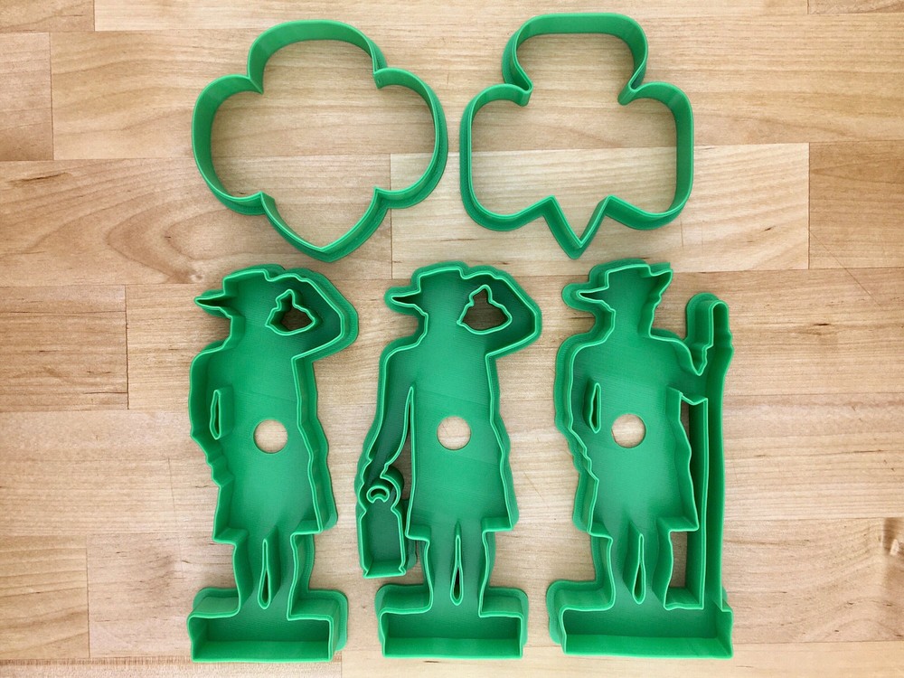 Scouting Cookie Cutters Set Girls Troop Meeting Camping Hiking Leader 3D Printed