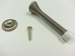 Spring Door Stop Heay Duty Satin Nickel 3-3/4″