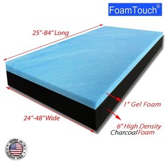 FoamTouch 7″ Gel Memory Foam RV Mattress Custom Cut 24-48 Wide, 25-84 Long Black