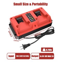 2 Ports Charger – Fast Dual Station for Milwauke M18 18V Batteries 48-11-1840