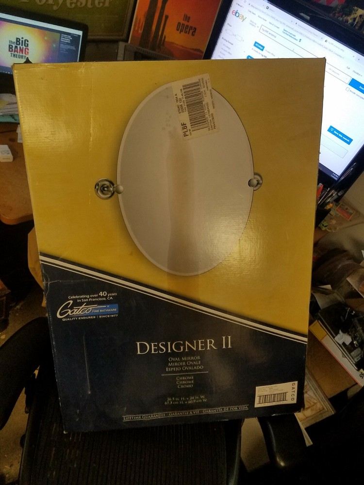 Gatco 5079 Oval Mirror Designer II Collection Chrome 26.5″ H X 24″ W NIB