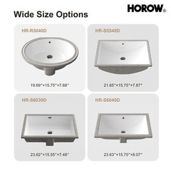 Durable Rectrangle Undermount Ceramic Lavatory Vanity Bathroom Sink White