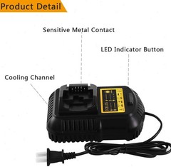 2Pack For DeWalt 20V 20 Volt Max XR 12.0AH Lithium Battery DCB206-2/Dual Charger