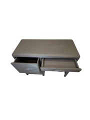 Vintage Waterfal Art Deco Writing Desk Solid Wood 3 Drawer Bronze Finish