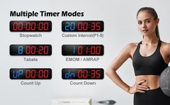 15.2″ Lar Digital Wall Clo with Seconds, App & Remote Control,
