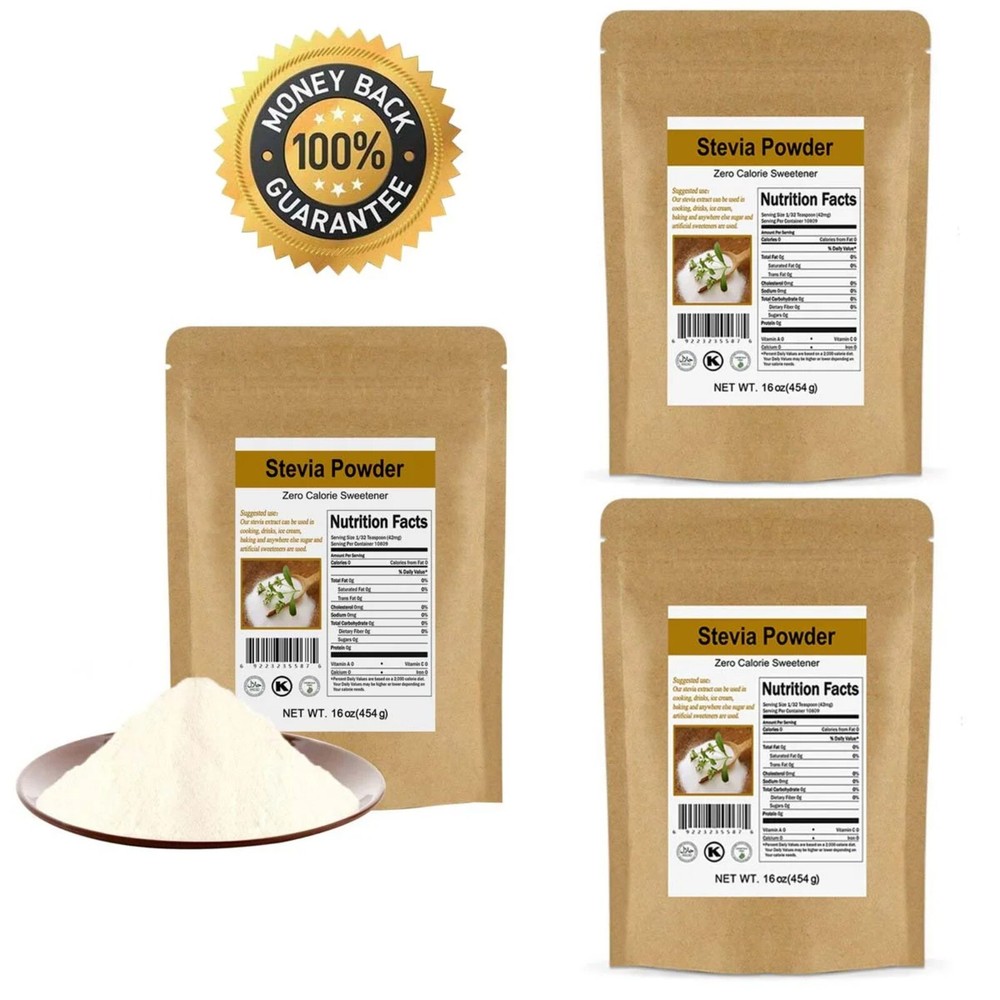 3*16oz CCnature Stevia Powder Pure Stevia Extract Powder Sweetener Substitute