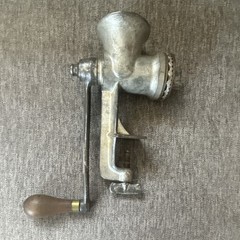 F O K co 10 Manual Meat Grinder Cast Iron Silver w/ Blades Handle Clamp