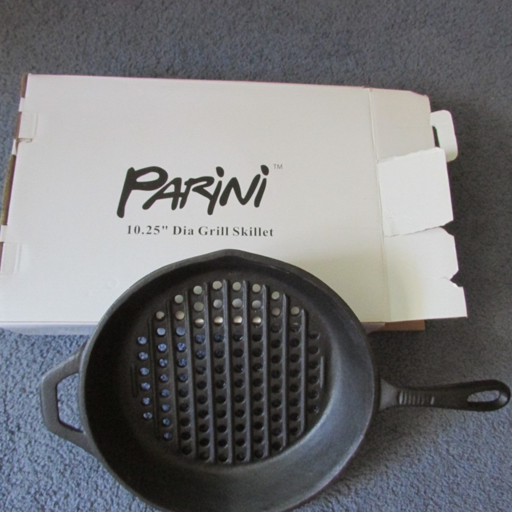 New parini grill cast iron skillet with holes 10.25″ heavy duty