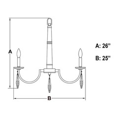 Hoyne 5-Light Chandelier in Contemporary and Candle Style 24.25 Inches Tall and
