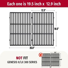 For Weber Genesis 300 Series 7524 7528 19.5″ Grill Grates Replacement Cast Iron