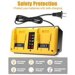 2 Pack 20V 10.0Ah Battery & Dual Charger Kit for De walt 20 Volt MAX Batteries