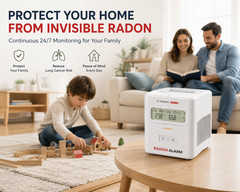 X-SENSE Radon Detector Alarm XR0A-SR Digital Radon Gas Monitor LCD Battery Power