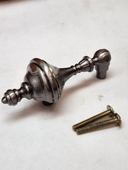 LOT OF 2 – AJAX #878 OLD IRON SILVER BLACK CABINET KNOB PULL With SCREWS