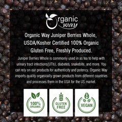 Organic Way Juniper Berries Whole – Organic, Kosher & USDA Certified