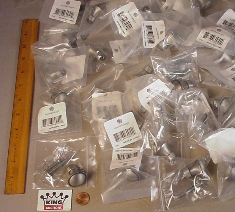 25 pc Brushed Nickel Silver Cabinet Drawer Pulls Knobs MIB NOS betsyfieldsdesign