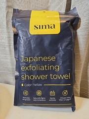 1 Sima® Japanese Exfoliating Antibacterial Shower Towel white/yellow/black/pink