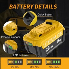 2Pack 12.0AH For DeWalt 20V 20 Volt Max XR Lithium Ion Battery DCB206-2 DCB205-2