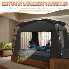 Indoor Privacy Tent Portable Bed Blackout Sleeping Space Canopy for Kids Adults