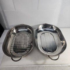 Himark Stainless Steel Oval Roaster Roasting Pan With Lid Rack 18″ X 12.5″