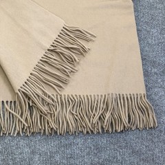 Quince Cashmere Throw Blanket 50×60 Beige Soft Fringe Cozy Luxury New Tags
