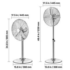 Uimoso 16 in Industrial Pedestal Fan, High Velocity,Oscillating,1450 CFM, Silver