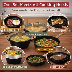 23-Piece Pots and Pans Set Non Stick,Titanium Ceramic Cookware Set Non Toxic