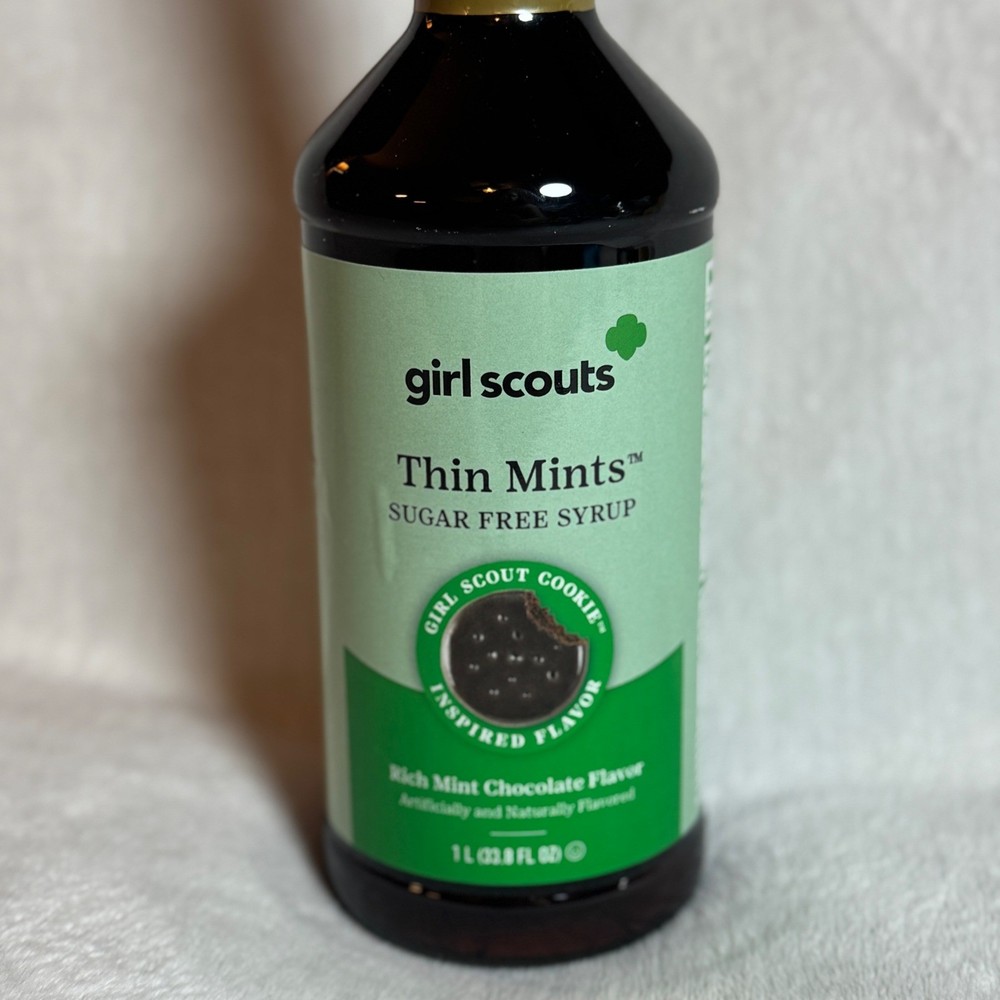 Girl Scouts Cookies Inspired Flavored THIN MINTS Sugar Free Syrup 1 Liter- NEW