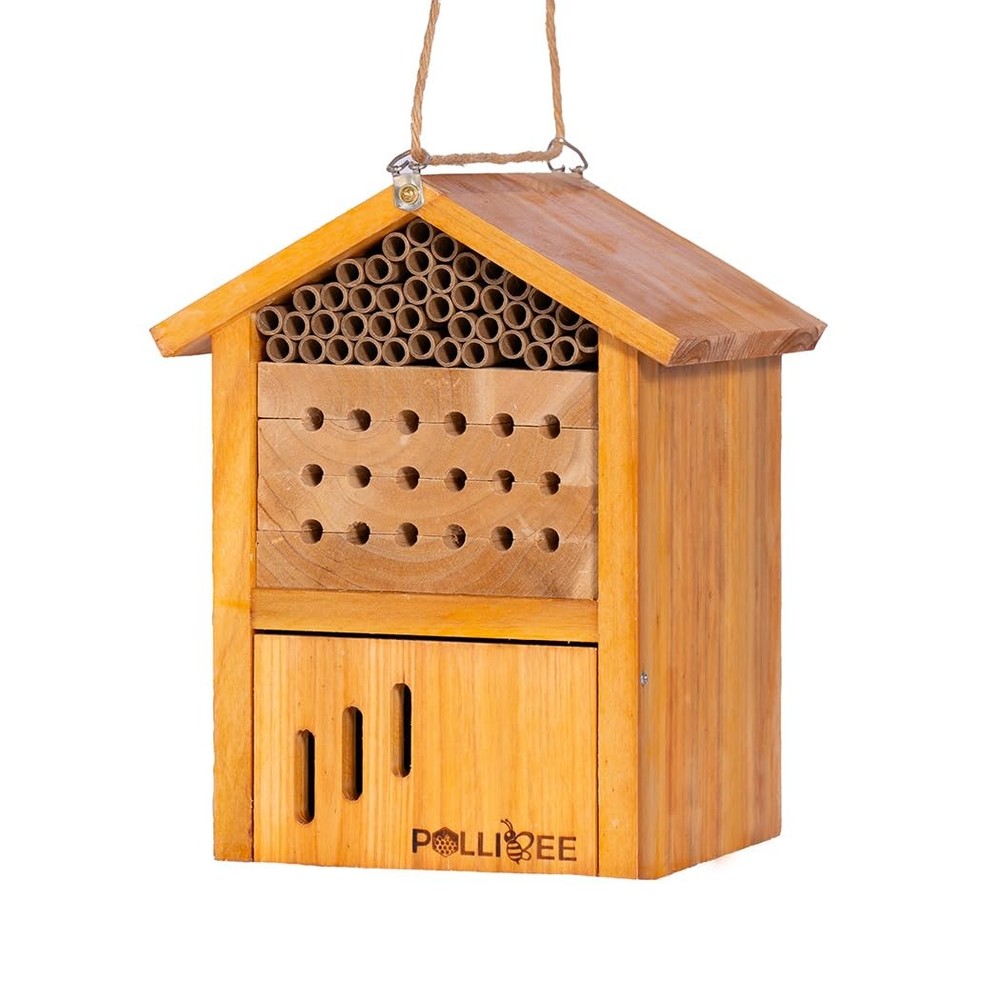 Mason Bee House -Wax Coated Mason House for The Garden, Natural Handmade Wood…