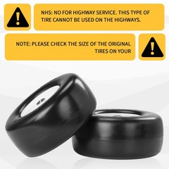 2pcs 13×6.50-6 Flat Free Lawn Mower Tires and Wheel 13×6.5-6 13×6.5×6