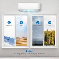 18000 BTU Ductless AC Mini Split Heat Pump Air Conditioner 19 SEER 1.5 TON