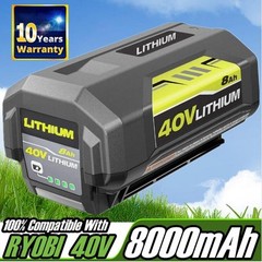 1-2PACK 8.0Ah Battery 40 Volt for Ryobi 40V Lithium OP40602 Battery with LED
