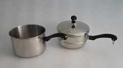 Farberware Double Boiler 2 Qt Stainless Steel Saucepan Pot w/Lid Vintage