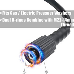 50 FT High Pressure Washer Hose 5800 PSI M22-14MM Power Washer Extension Hose