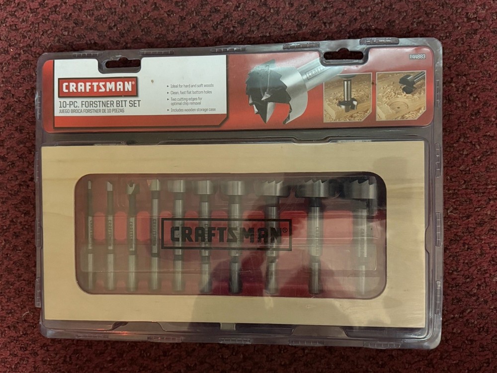 Rare Craftsnam 10 pc Forstner bit set with wooden case None on Ebay