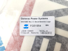 Generac Logo OEM Stick-On Decal Sticker 18″ x 5.25″ FG51954 for Generator