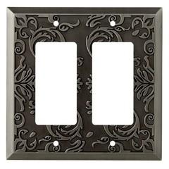 Double Decorator Wall Plate Double GFCI Switch Plate Heirloom Silver Fairhope