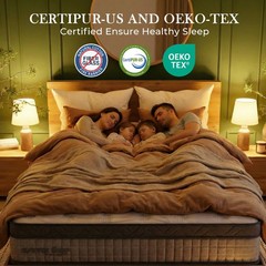 Sayre Sleep Hybrid Mattress 10″ 12″ | Firm & Medium Firm | Memory Foam + Coils