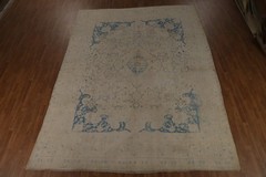 Muted Traditional Area Rug 10×13 Handmade Wool Distressed Floral for Any Room