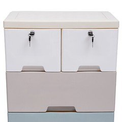 5 Layers Drawer Doll Clothes Storage Cabinet Plastic With Locker Bedroom Armoire