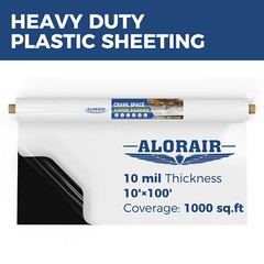 ALORAIR Crawl Space Vapor Barrier 10 mil 10′ x 100′ Crawlspace Encapsulation kit